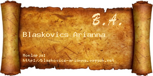 Blaskovics Arianna névjegykártya